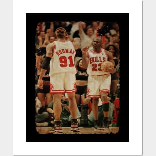 Dennis Rodman and Michael Jordan in Chicago Bulls Posters and Art